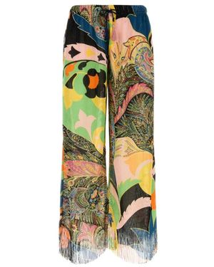 Etro Wide Trousers - Verde