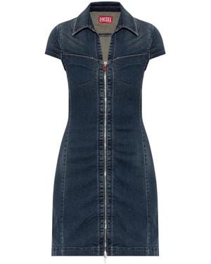 DIESEL Kleedjes ,Blauw ,Katoen De-Lorvyn-S Jurk