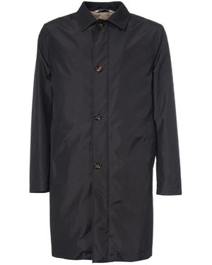 KIRED Jassen ,Blauw ,Polyester Donkerblauwe Lange Jas Met Klassieke Kraag
