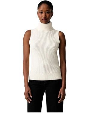 Michael Kors Ärmelloser Rollkragenpullover Aus Wollmischung - Weiß