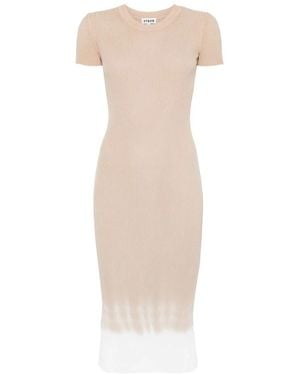 STAUD Kleedjes ,Nylon Colleen Midi Jurk - Naturel