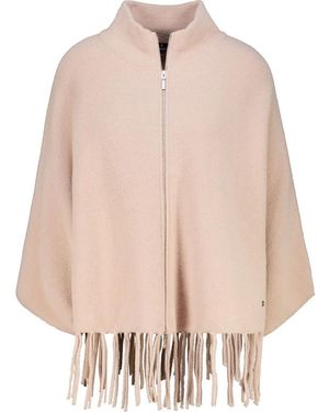 Monari Strickcape Mit Fransen - Natur
