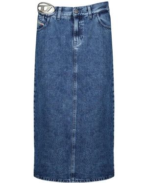 DIESEL Rokken ,Blauw ,Katoen D Sky S1 Midi Rok
