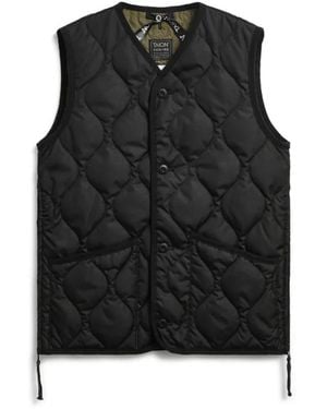 Taion Militaire V-Hals Donsvest Jas - Zwart