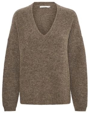 Gestuz V-Neck Knitwear - Brown