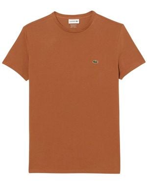 Lacoste Pima Katoen T-Shirt - Bruin