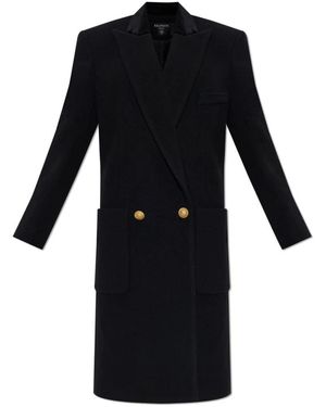 Balmain Wollmantel - Schwarz