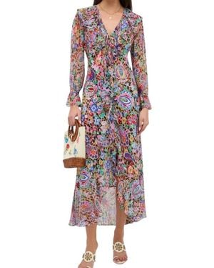 RIXO London Gracye Midi Jurk - Rood