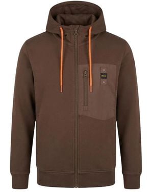 Blauer Zip-Throughs - Marrone