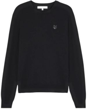Maison Kitsuné Round-Neck Knitwear - Black