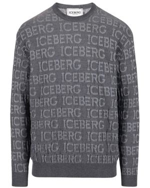 Iceberg Round-Neck Knitwear - Grigio