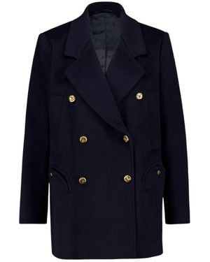 Blazé Milano Double-Breasted Coats - Blue