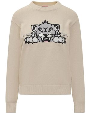KENZO Hoodies & Sweatvesten ,Katoen Happy Tiger Jumper - Wit