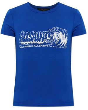 AllSaints Tops ,Blauw ,Katoen Burnout Stevie T-Shirt
