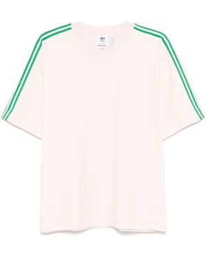 adidas Slim-Fit Katoenen T-Shirt Met Contraststiksels - Roze