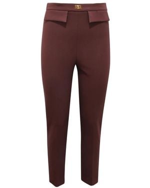 Elisabetta Franchi Slim-Fit Trousers - Purple