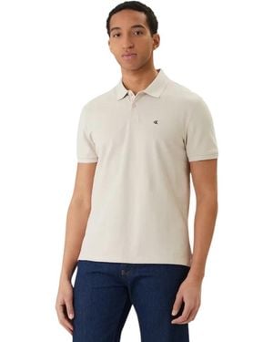 Calvin Klein Tops ,Wit ,Katoen Katoenen Pique Klassiek Poloshirt