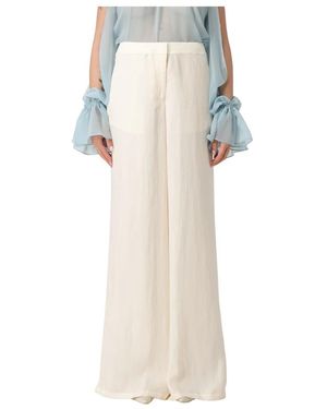 Blumarine Broeken ,Wit ,Gabardine Broek Voor Mannen - Naturel