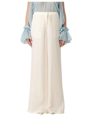 Blumarine Wide Trousers - Natural