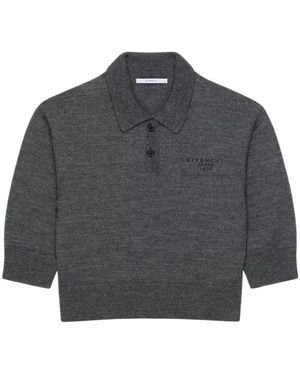 Givenchy Tops ,Grijs ,Wol Polo Top Van Wol