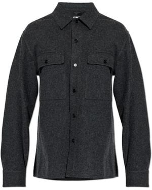 Jil Sander Wol T-Shirt Met Zakken - Zwart