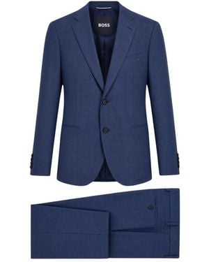HUGO Kostuums ,Blauw ,Leer Single Breasted Suits