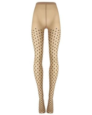 Wolford Ondergoed ,Veelkleurig ,Wol Floral Dot Tights - Naturel