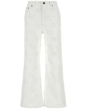 Chloé Geborduurde Wijde Broek - Wit