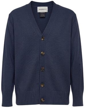 Amaranto Truien & Vesten ,Blauw ,Wol V-Hals Vest