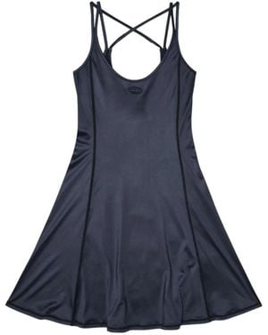DIESEL Kleedjes ,Zwart ,Katoen Scoop Neck Flared Mini Dress - Blauw