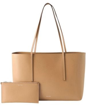 Calvin Klein Foil Logo Tote W/Pouch - Braun