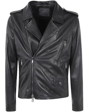 Giorgio Brato Schapenvacht Biker Jas - Zwart