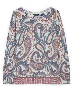 FIORELLA RUBINO Feinstrickpullover Mit Paisley-Druck - Blau