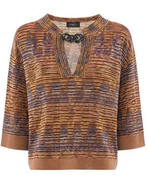 Nenette V-Neck Knitwear - Marrón