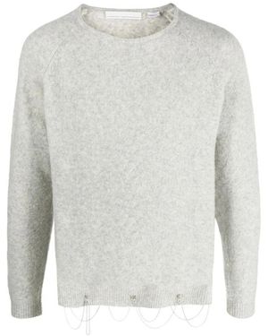 Random Identities Rundhals-Pullover Mit Kette - Grau