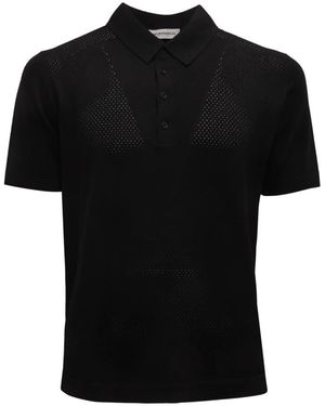 GOES BOTANICAL 108 Perforiertes Polo-Shirt - Schwarz