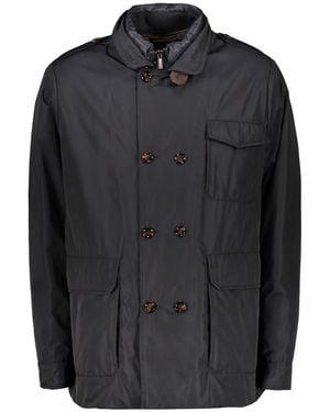 Moorer Gesteppte Jacke Mit Reißverschluss Und Knöpfen - Schwarz
