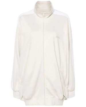 Isabel Marant Geborduurd Logo Drop-Schouder Jas - Wit
