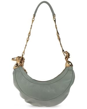Chloé Chain Horse Leder Schultertasche - Grau