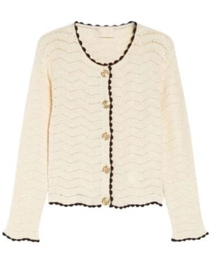 iBlues Truien & Vesten ,Katoen Cardigan Cestino - Naturel