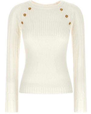 Balmain Round-Neck Knitwear - White