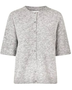 Samsøe & Samsøe Kurzer Cardigan Mit Knopfverschluss - Grau