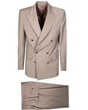 MARSĒM Kostuums ,Abito Dp 6 Bottoni Amf Pantalone Loose Fit - Naturel