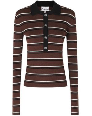 Ganni Tops ,Bruin ,Polo Shirts