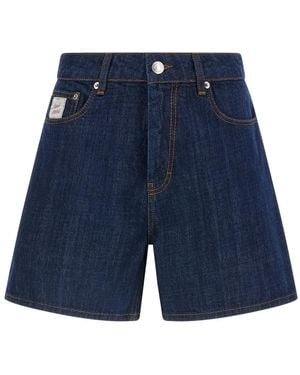 Ami Paris Denim Shorts - Blue