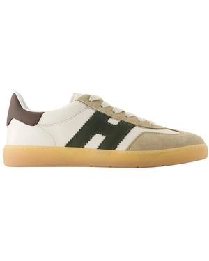 Hogan Bruine Leren Sneakers - Meerkleurig