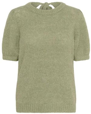 Kaffe Femininer bow pullover pullover grün melange