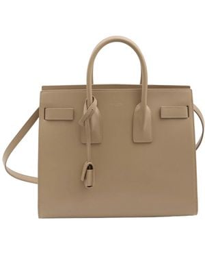Saint Laurent Shopping Bags - Natural