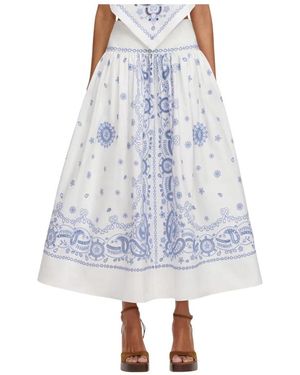 Self-Portrait Midi Skirts - Blue