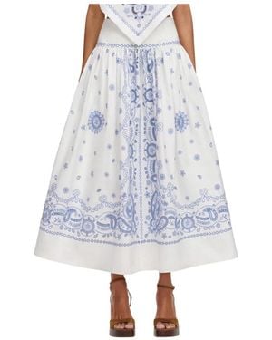 Self-Portrait Rok Met Paisleyprint - Blauw